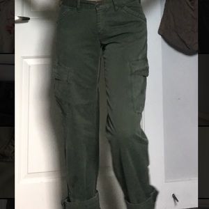 Mason’s Italian Moss Green Cargo Pants with Embroidery **Read Description**